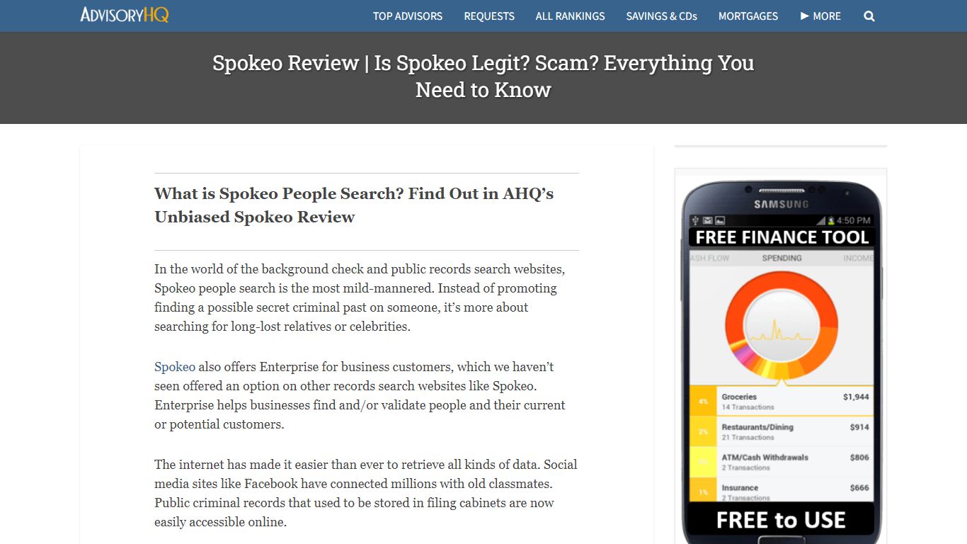 Spokeo Review | Is Spokeo Legit? Scam? Everything You Need ... - AdvisoryHQ